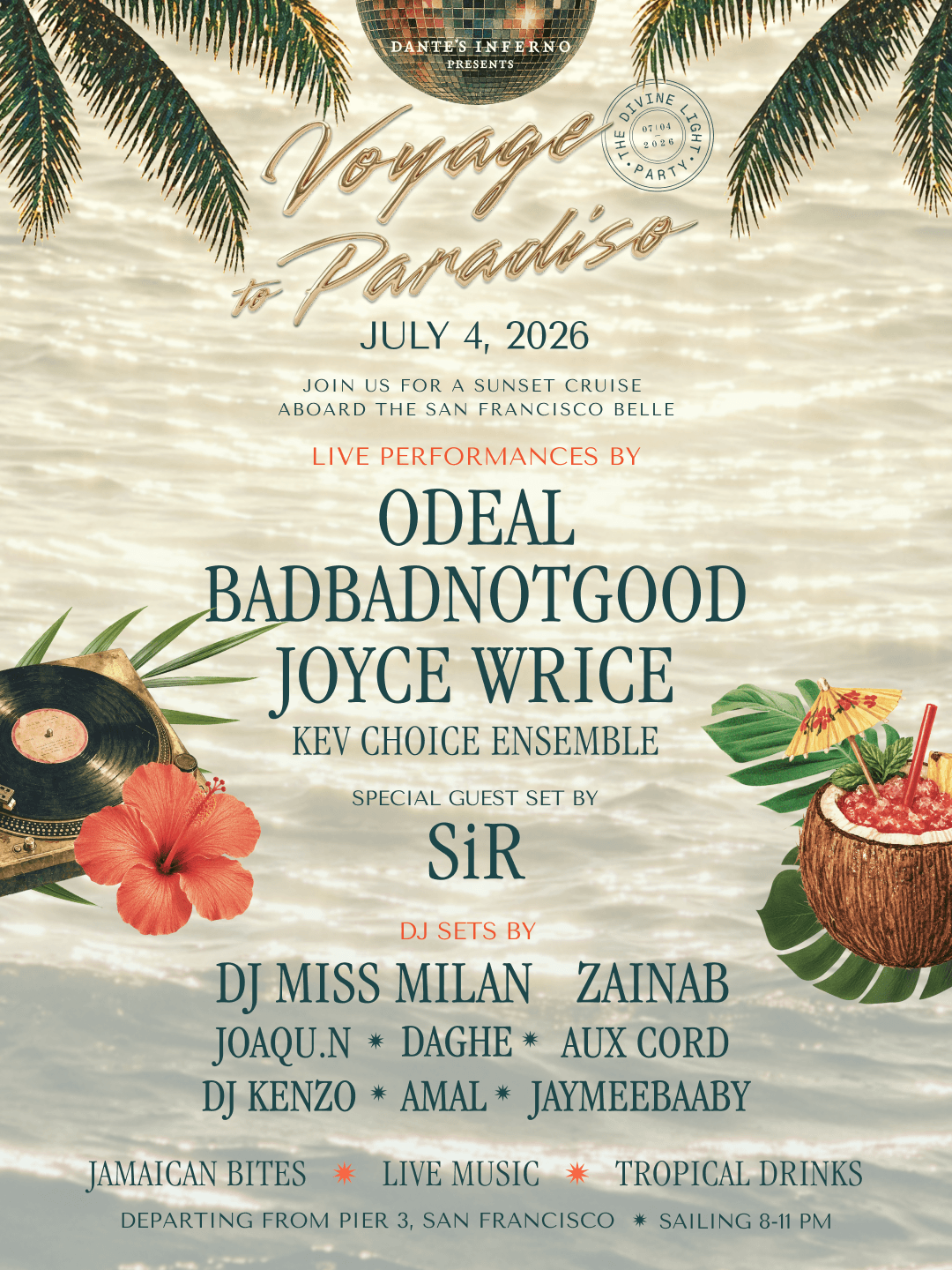 Voyage to Paradiso Fourth of July event poster