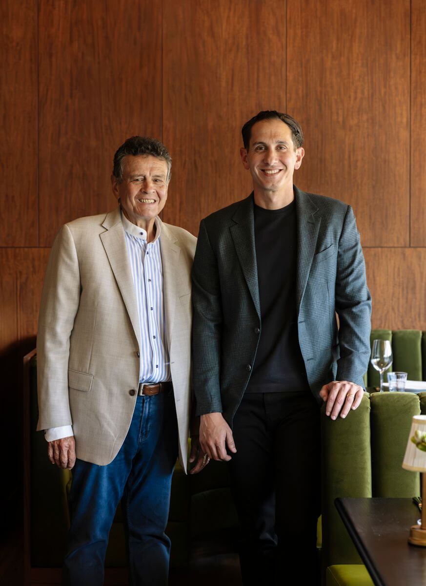 Jimmy Haber and Giorgios Bakatselos at Jimmy's in Beverly Hills